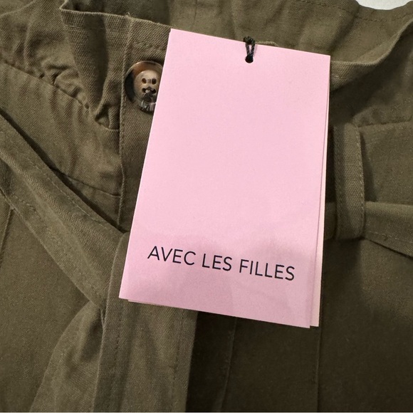 AVEC LES FILLES | Olive Green Paperbag Ankle Pants | S - Picture 6 of 6